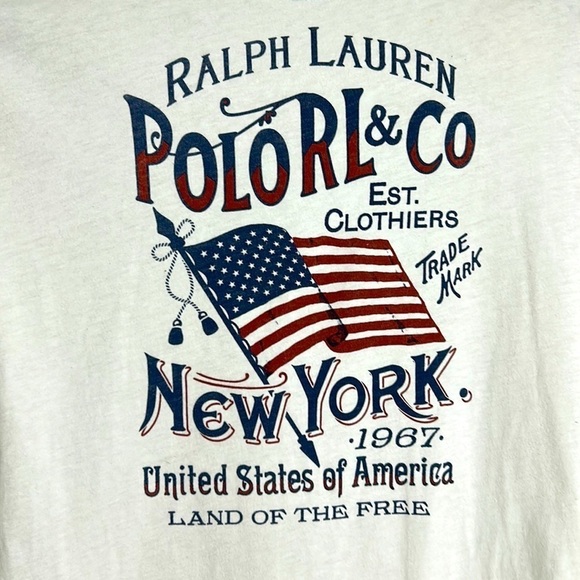 Polo by Ralph Lauren Patriotic Flag Long Sleeve Shirt Size L - Picture 3 of 9